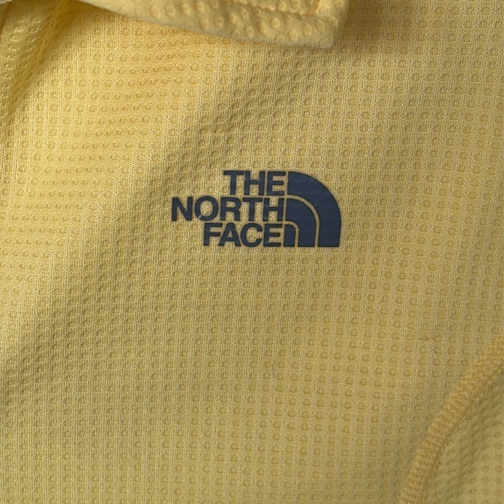 The North Face Vapor Wick Yellow Quarter Zip Short Sleeved Polo Top Golf Shirt - Picture 8 of 14